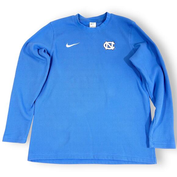 UNC Tar Heels Mens M Thermal Nike Pullover North Carolina Poly Cotton Blend - Picture 1 of 10